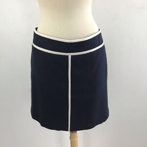 Ann Taylor Y2K black pencil skirt with white braid outlines. Cotton blend si…